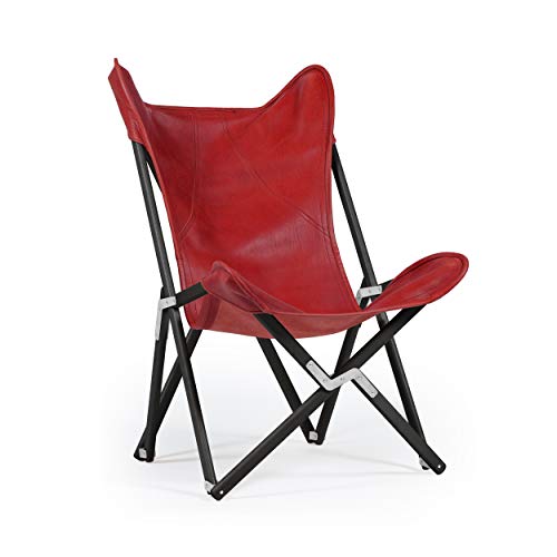 Telami–Tripolina Chair–Collection Recycled–Arm Chair–Foldable and Light – Pomegranate Colour – Natural Frame – Made in Italy - Outdoor Furniture,
