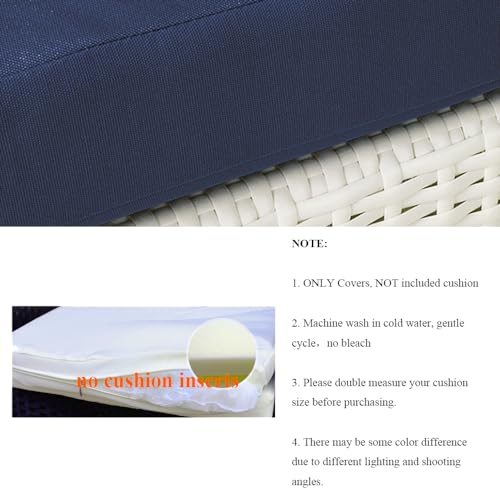 FLYMEI Patio Cushion Covers, Water Resistant Outdoor Cushion Cover Replacement, Patio Sofa Cushion Covers Only Outdoor Couch Cushion Covers (22''