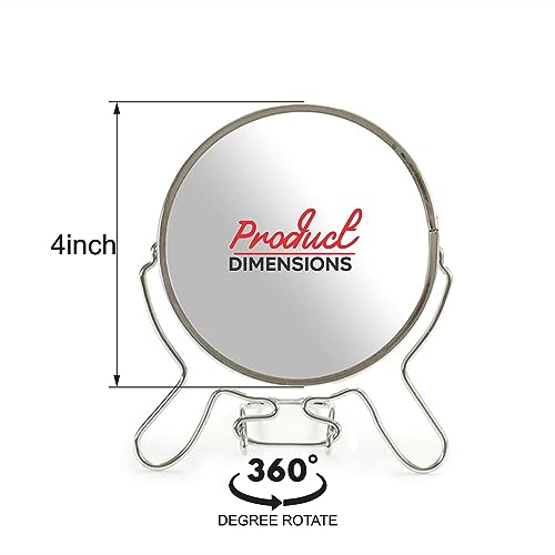HLDI Magnifying Mirror 2 Way Cosmetic Mirror 360 Swivel Portable Mirror Table Desk Mirrors Bathroom Shaving Small Stand Make Up Mirror 1 Side 4 I