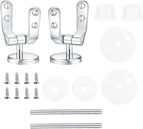 Demachytec Toilet Seat Hinges Replacement,Toilet Seat Fittings Chrome Finished Toilet Seat Hinge Fixings, Toilet Seat Hardware for Most Toilet Se