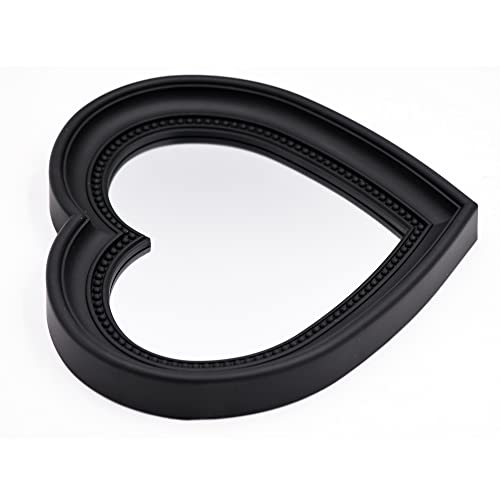 OIGUMR 13.2 x 12 inch Heart Mirror Wall Mirror Mirror Wall Decor Black Mirror