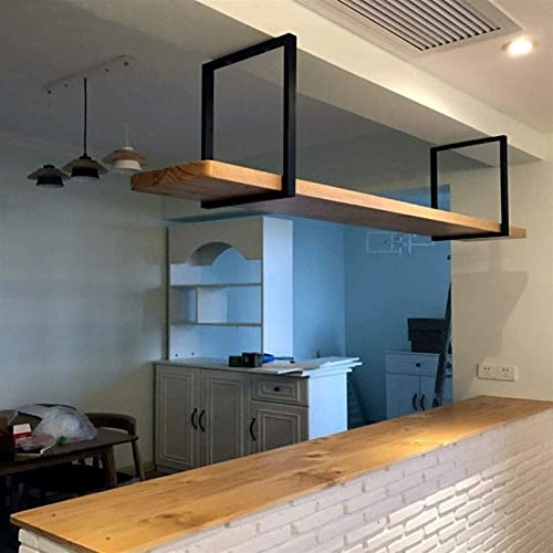 KEppd Hanging Shelf Ceiling Shelf Wine Rack, Floating Shelves One-story Hanging Kitchen Storage Rack, Plant Stand Retro Nordic Wine Rack, Wine Gl