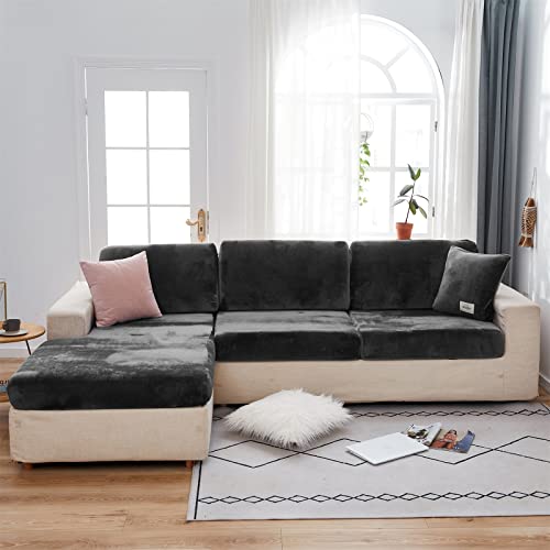 jianyana Universal Velvet Stretch Cushion Cover, Non-Slip Stretch Sofa Cushion Cover, Sectional Couch Cover, Elastic Furniture Protector Cover (d