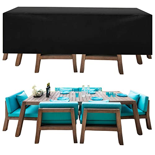 HandyAndy Patio Furniture Cover (Rectangular 124" L x 63" W x 29" H) - Waterproof Covers for Outdoor Seating - Great for Patio Dining Tables, Gar