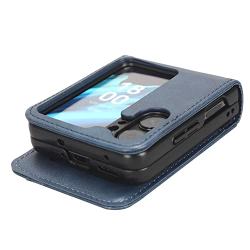 KRjcsfhy Case for OPPO Find N2 Flip 5G Wallet Case wtih Card Holders, PU Faux Leather Back Cover + Hard PC Protective Shell Thin Phone Case for O