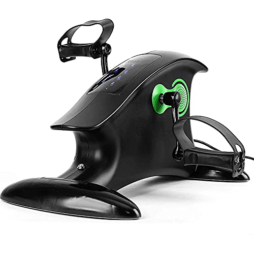 LUNEZY Pedal Exerciser with Multifunctional LCD Display, Mini Arm Leg Exercise Bike Foot Hand Cycle, Portable Stationary Peddler Machine Bicycle