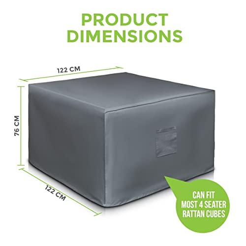 Duffy Heavy Duty Waterproof Rattan Cube Set Cover with PVC Lining, Eyelets and Drawstring - Designed to fit Rattan Garden Furniture Rain Cube Set