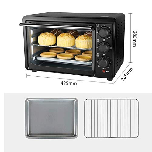 AIQMML Oven Toaster Oven, Multi-Function Stainless Steel Finish with Timer - Toast - Bake - Broil Settings, Natural Convection - 1300 Watts of Po