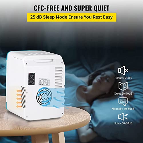 SXxingkong Mini Refrigerator, 10L/12 Cans AC/DC Portable Heater and Cooler for Bedroom, Office, Car, Boat, Dorm, Cosmetics, Lightweight Beauty Re