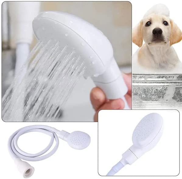 ONEBRAND White Bath Sink Single Tap Shower Attachment Head Hose Spray -Washing/Dresser Hair Pet - Push On Mixer - Suitable for Round Hose Not Uni