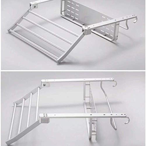 RSOCHS Towel Rack with Shelf for Bathroom Foldable Shower Towel Holder Wall Mounted Stainless Steel Brushed