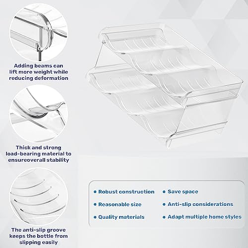 FabSpace Water Bottle Organizer, Stackable Water Bottle Holder for Kitchen Pantry, Fridge, Cabinet, Stackable Cup Holder for Wine, Water, Drink-2