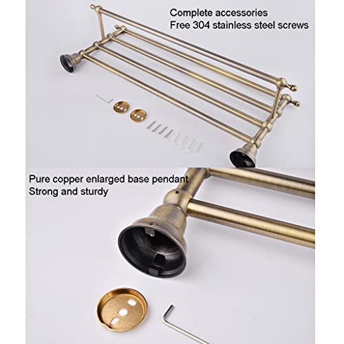HIGOH Towel Racks,Bathroom Towel Rack Wall Mounted Towel Holder,Bathroom Hardware,Zinc Alloy Bath Towel Rack,Bronze Antique Towel Shelf