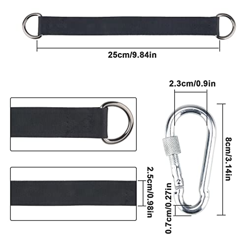 Demarsen Tree Swing Hanging Strap(Set of 2) Swing Straps Hanging Kit with Two Sturdy Zinc Alloy Carabiners Hammock Tree Straps for Swings and Ham