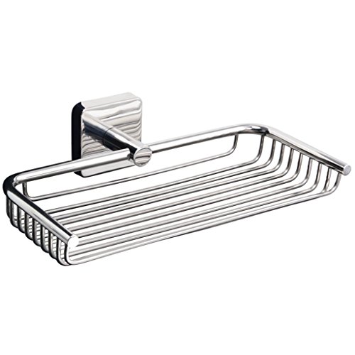 Kapitan Quattro Stainless Steel Compact Bath Shelf Shower Tray Basket, Wall Mounted, AISI 304, Polished Finish, Made in EU, 20 Years Warranty