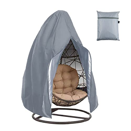 Patio Hanging Egg Chair Cover, Outdoor Waterproof Windproof Dustproof Egg Swing Chair Cover with Zipper and Drawstring 120D Oxford Veranda Garden