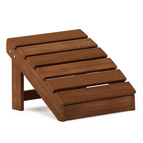 Furinno Small Hardwood Adirondack Footstool in Teak Oil, Wood, Natural, 45.21 (W) x 33.27 (H) x 42.67 (D) cm