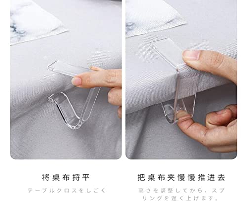 Morices 4pcs Tablecloth Clips, Picnic Table Cloth Holder Clear Plastic Indoor Table Cover Clamps for Home Garden Wedding Party