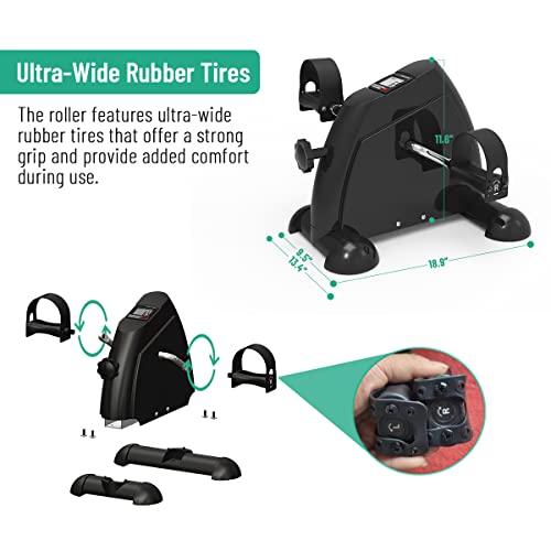 SivaExilis Under Desk Bike Pedal Exerciser for Seniors, Mini Peddler Exerciser with LCD Display & Anti-Slip Mat, Foot Pedal Exerciser for Home Of