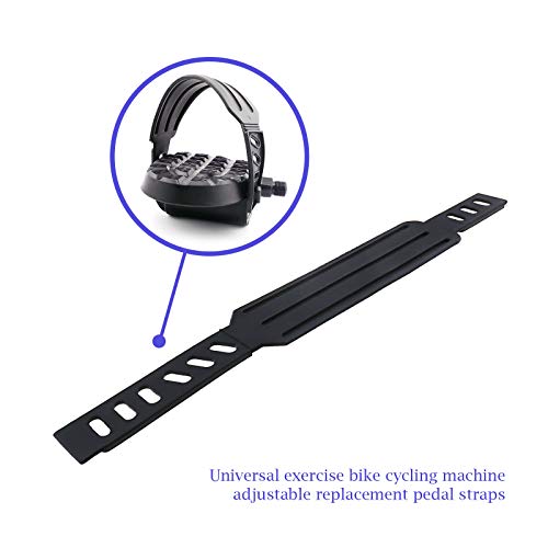 Stationary Bike Pedal Strap, 12x1-4/5 Inch Adjustable for Home Gym Aerobic Exercise -Black