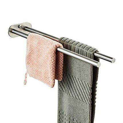 HIGOH Towel Racks,Towel Holder Towel Rail for Bathroom, Double Arm Towel Holder, Towel Bar Rail, Wall Kitchen Hanger Shelf for Towels Bathroom Ha