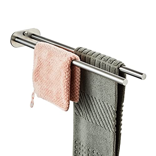 HIGOH Towel Racks,Towel Holder Towel Rail for Bathroom, Double Arm Towel Holder, Towel Bar Rail, Wall Kitchen Hanger Shelf for Towels Bathroom Ha