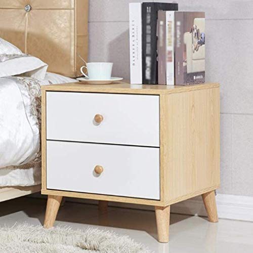 JYDQM Nightstand White Night Stand, Side End Wood Bedside Tables with Drawer for Bedroom Livingroom, Wood Legs