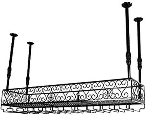 MONSEG Wine Rack Wine Rack Ceiling Wine Racks,Bar,Restaurant,Hanging,Wine Glass Rack, Metal,European Iron Wine Glass Hanging Rack Goblet Holder S