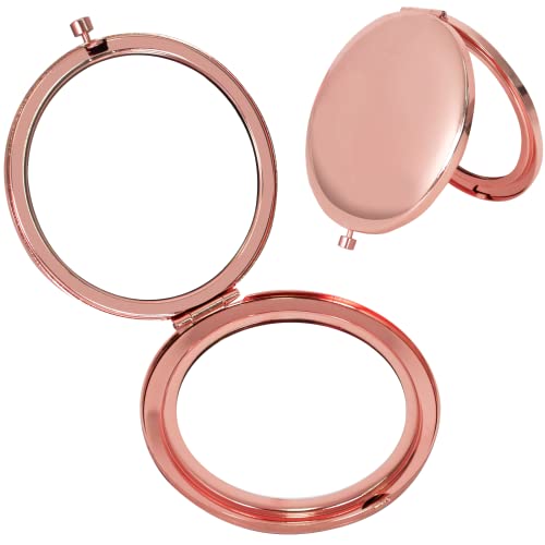Double-Sided Pocket Mirror, Makeup Mirror, Compact Mirror, Round Folding Mirror 7 CM, Portable Make Up Mirror, Mini Small Round Makeup Mirror, Tr