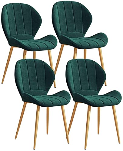 Velvet Dining Chairs Set Of 4 Soft Seat Leisure Kitchen Chair With Sturdy Metal Legs Living Room Chair Home Office Lounge Counter (Color : D, Siz