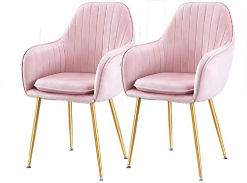 Modern Kitchen Dining Room Chairs Velvet Dining Chairs Set Of 2 With Metal Feet Armrest Backrest Lounge Chair Cushion Removable And Washable (Col