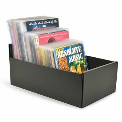 3L DVD/CD/Blu Ray Storage Box For Sleeves - Boxes For DVD Sleeve and CD Pocket Storage - Black - 10290