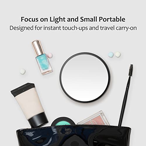MIYADIVA 30X Magnifying Mirror, Small Magnifying Mirror with Suction Cup and Tweezers, As a Travel Mganifying Mirror, Compact Mirror Set for Pluc