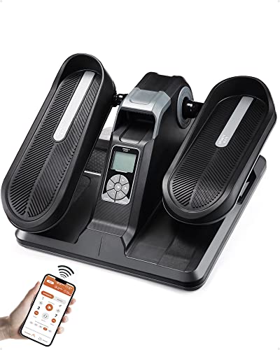 SPORTY&FIT Under Desk Elliptical, [Fully Assembled] [APP Contorl] Bike Pedal Exerciser, Portable & Compact Mini Seated Elliptical with LCD Displa