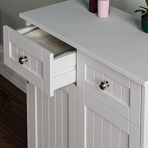 Bath Vida Priano 2 Drawer 2 Door Bathroom Cabinet Storage Cupboard Floor Standing Unit, White