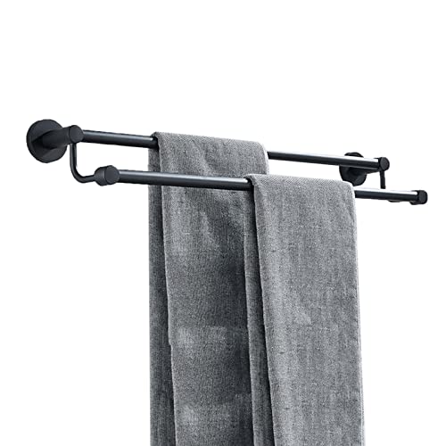 Black Towel Rack No Drill Towel Holder Stainless Steel Towel Rail Self Adhesive Wall Mounted For Bathroom Toilet,B,60cm
