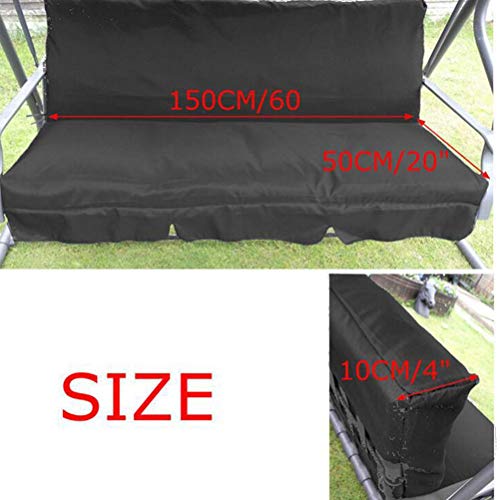 KENANLAN Rocking Cushion Se, Outdoor Patio Swing Cushion 3 Seater Rocking Chair Cushion, Swing Seat Pad, Waterproof Cover, Swings, Canopy (coffee