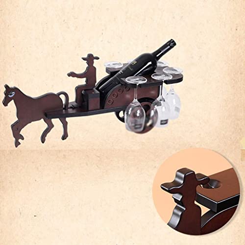 NEOCHY Solid Wine Rack, Wine Bottle Rack European Creative Family Decoration Carriage Wine Rack