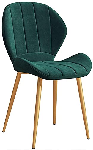 Velvet Kitchen Dining Chairs with Metal Legs Velvet Seat and Backrests Kitchen Living Room Lounge Chairs (Color : White, Size : Gold legs)