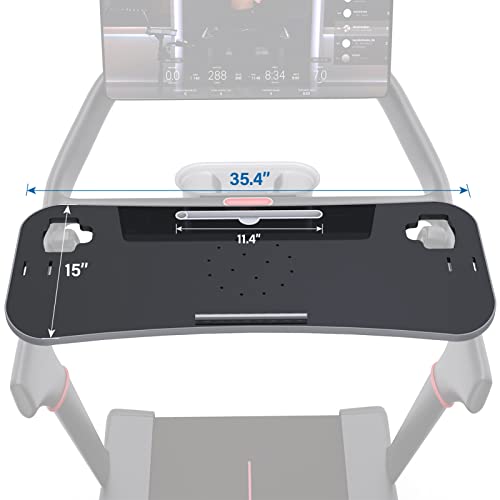 Treadmill Desk Attachment Compatible with Peloton Tread Laptop Holder Ergonomic Platform Tray with Tablet Holder Cooling Holes Laptop Stand for T