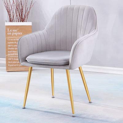 Modern Kitchen Dining Room Chairs Living Room Kitchen Velvet Dining Chairs With Arms Rest Back Support Golden Metal Legs (Color : Dark grey)