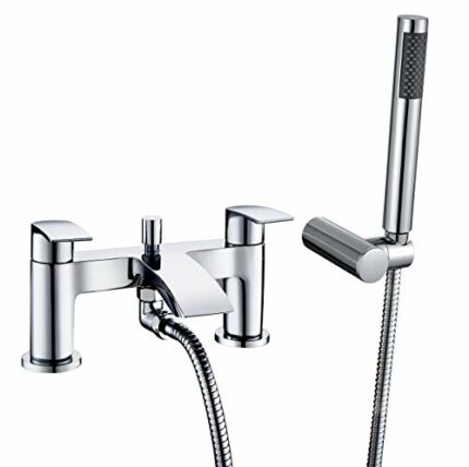 [Bath Shower Tap] Hapilife Bathroom Watefall Double Handle Mixer Monobloc Tap with Handheld Shower Head Chrome