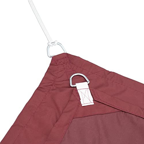 Relaxdays Sun Shade Sail 2.5 x 3.5 m, Water-Repellent, UV-Resistant, Includes Guy Ropes, Patio, Balcony, Rectangular, Bordeaux