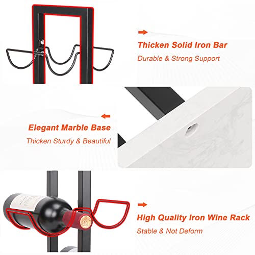 HarJue Tabletop Wine Rack, Wine Racks Countertop, Metal Wine and Water Bottle Holder-Freestanding, Hold 6 Wine Bottles-Wine Bottle Storage with M