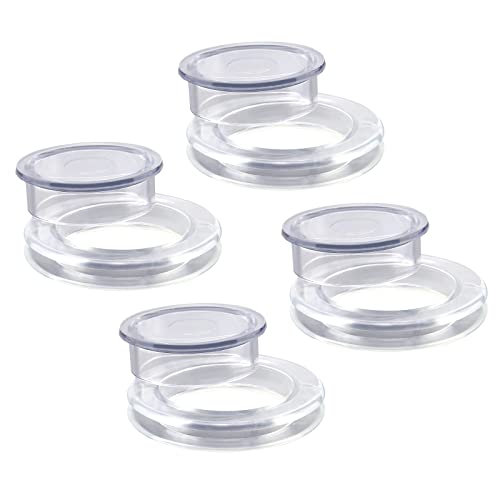 SAVITA 4 Sets 2 Inch Patio Table Umbrella Hole Ring and Cap, Standard Size Silicone Umbrella Hole Plug and Cap for Glass Patio Garden Beach Table