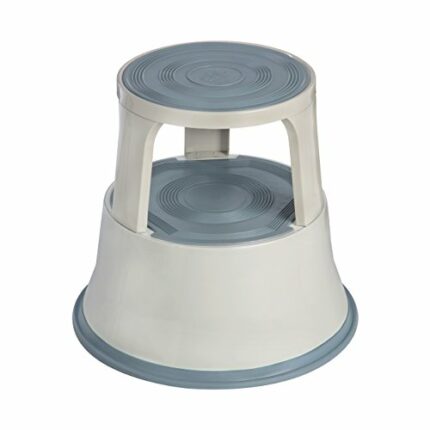 Premier Housewares 2 Tier Step Stool, Rubber and Steel, Light Grey