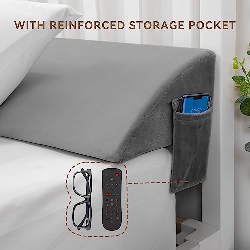 Voryerw Headboard Pillow, Bed Wedge Pillow for Headboard, Wedge Pillow for Sleeping, Bed Gap Filler (0-10"), Fill The Gap Between Your Headboard