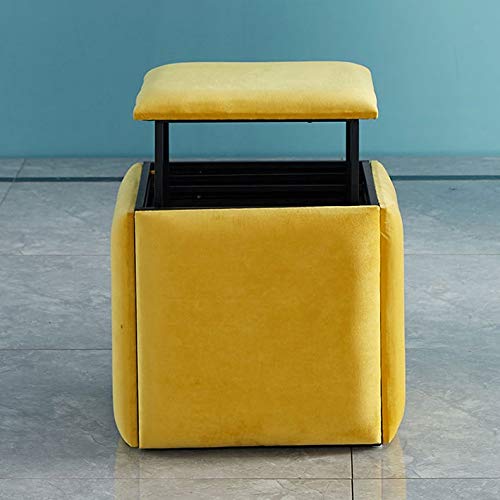 LUKEO Cube Sofa Stool Living Room Dresser Changing Shoes Stool Ottoman Folding Stool Set Space Saving