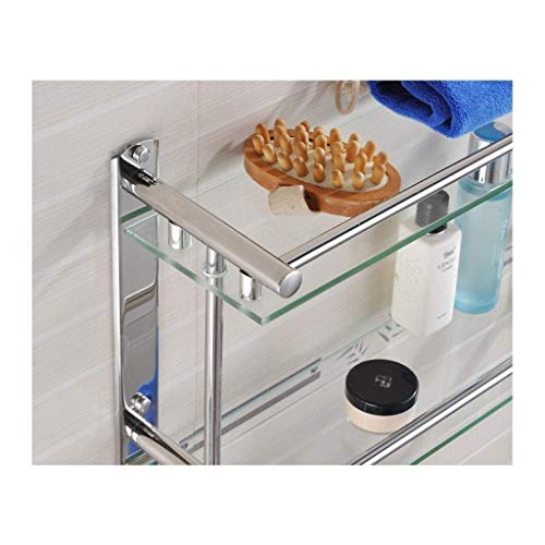 KNOXC Towel Racks,Bathroom Shelf with Rail,Stainless Steel Bathroom Rectangular Shower Caddy Basket Organizer Wall Mounted Bathroom Towel Rack