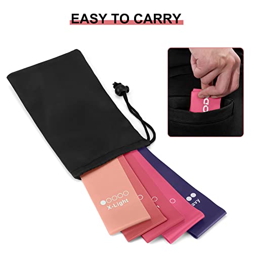 Odoland Resistance Bands Set of 15 for Men and Women, 3 Set Exercise Pilates Loop Rump Bands with 5 Different Resistance Levels for Fitness, Work